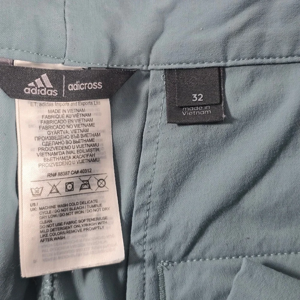 Adidas Adicross‎ Mens Golf Shorts Sage Green Teal Size 32 Performance Activewear